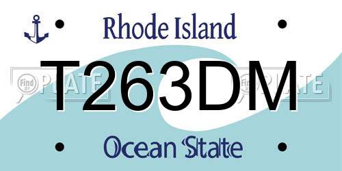 T263DM Rhode Island License Plate