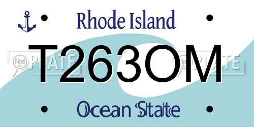 T263OM Rhode Island License Plate