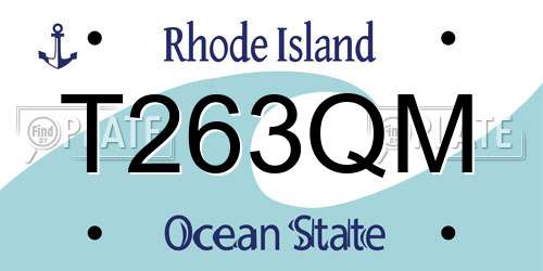 T263QM Rhode Island License Plate