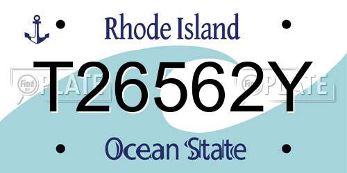 T26562Y Rhode Island License Plate