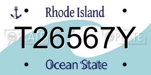 T26567Y Rhode Island License Plate