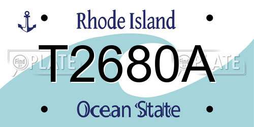 T2680A Rhode Island License Plate