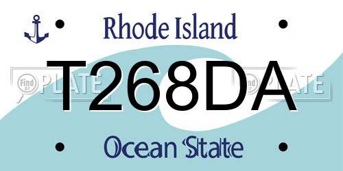 T268DA Rhode Island License Plate