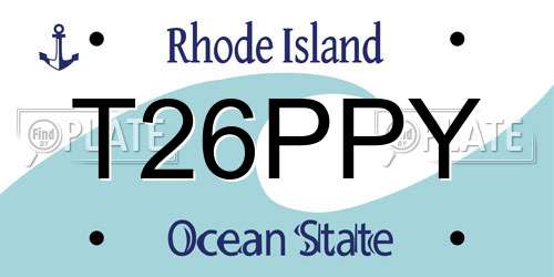 T26PPY Rhode Island License Plate