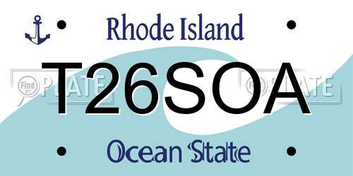 T26SOA Rhode Island License Plate