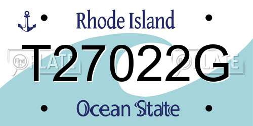 T27022G Rhode Island License Plate