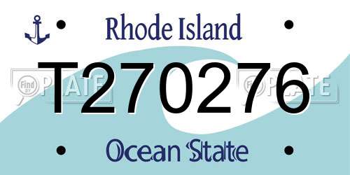 T270276 Rhode Island License Plate