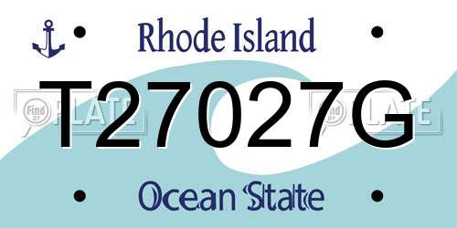 T27027G Rhode Island License Plate