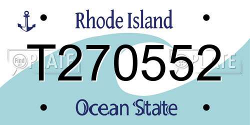 T270552 Rhode Island License Plate