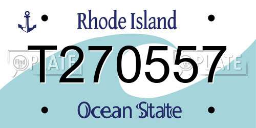 T270557 Rhode Island License Plate