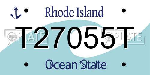 T27055T Rhode Island License Plate