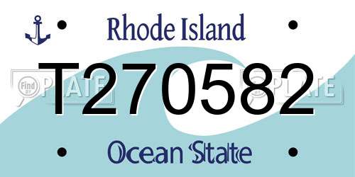 T270582 Rhode Island License Plate