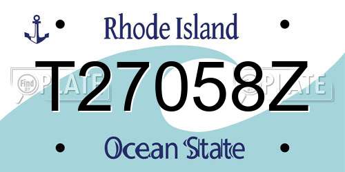 T27058Z Rhode Island License Plate