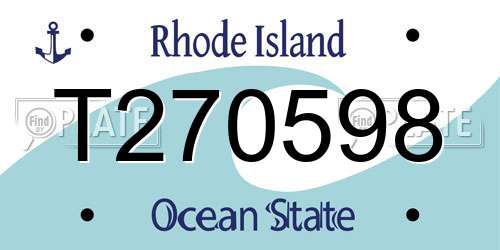 T270598 Rhode Island License Plate