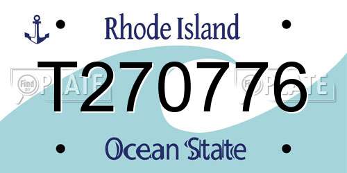 T270776 Rhode Island License Plate
