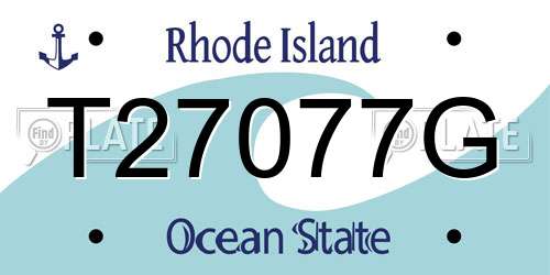 T27077G Rhode Island License Plate