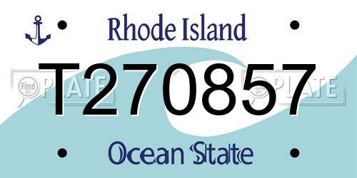 T270857 Rhode Island License Plate