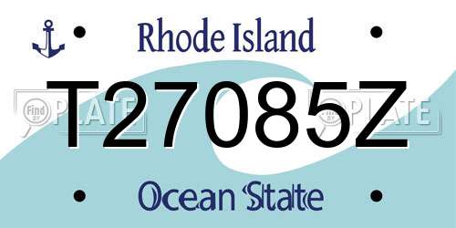 T27085Z Rhode Island License Plate