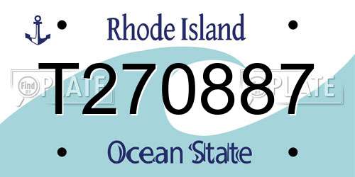 T270887 Rhode Island License Plate