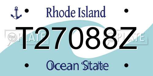 T27088Z Rhode Island License Plate