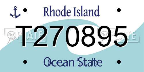 T270895 Rhode Island License Plate