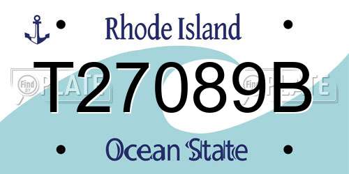 T27089B Rhode Island License Plate