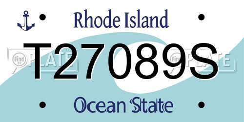 T27089S Rhode Island License Plate