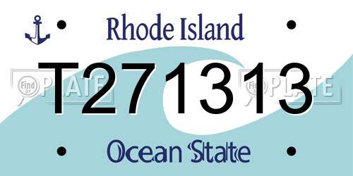 T271313 Rhode Island License Plate