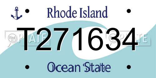 T271634 Rhode Island License Plate