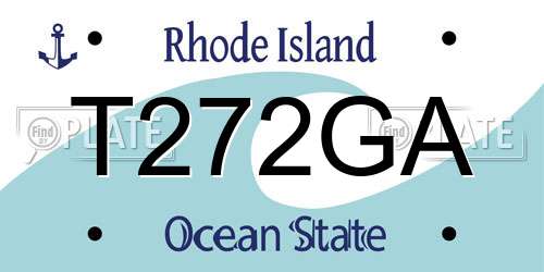 T272GA Rhode Island License Plate