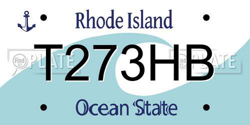 T273HB Rhode Island License Plate