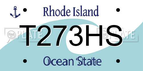 T273HS Rhode Island License Plate