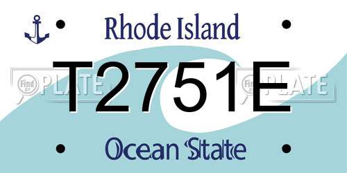 T2751E Rhode Island License Plate