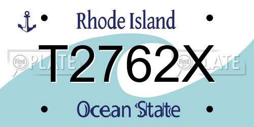 T2762X Rhode Island License Plate