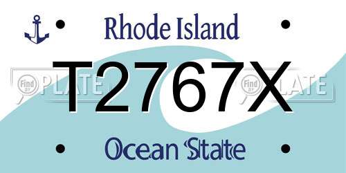 T2767X Rhode Island License Plate
