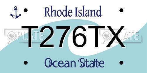 T276TX Rhode Island License Plate