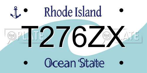 T276ZX Rhode Island License Plate