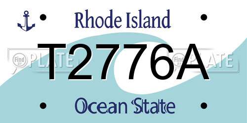 T2776A Rhode Island License Plate