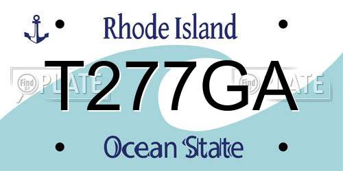 T277GA Rhode Island License Plate