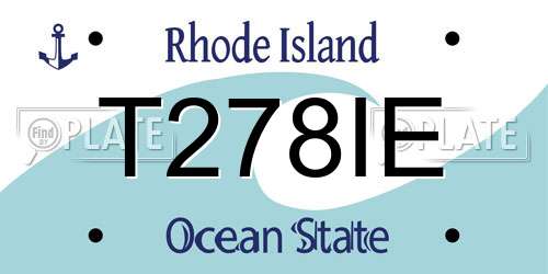 T278IE Rhode Island License Plate