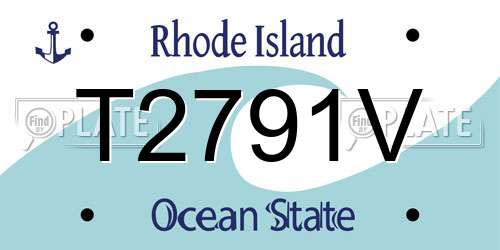 T2791V Rhode Island License Plate