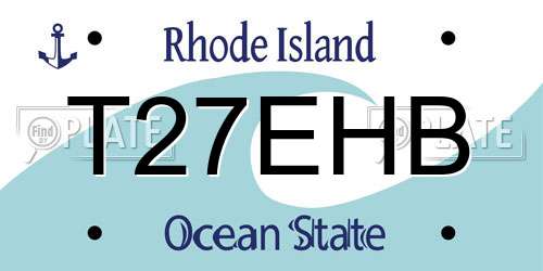 T27EHB Rhode Island License Plate