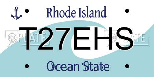 T27EHS Rhode Island License Plate