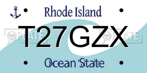 T27GZX Rhode Island License Plate