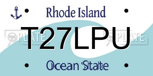 T27LPU Rhode Island License Plate