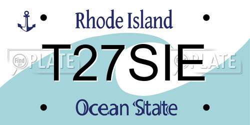 T27SIE Rhode Island License Plate