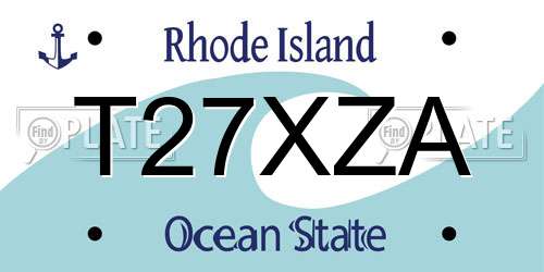 T27XZA Rhode Island License Plate