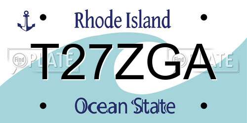 T27ZGA Rhode Island License Plate