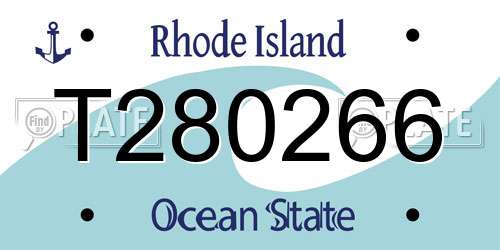 T280266 Rhode Island License Plate