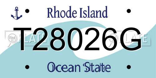 T28026G Rhode Island License Plate